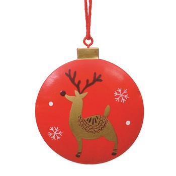 JUMI Bombka metalowa 7,5cm czerwona