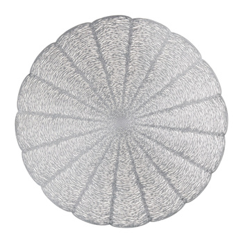Mata stołowa pvc 38 cm okrągła srebrna Glamour Ambition