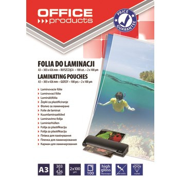 Folia do laminowania OFFICE PRODUCTS A3 2x100mikr 100szt transparentna