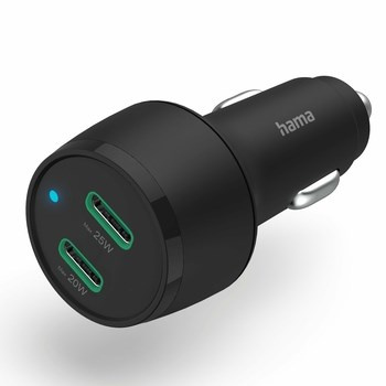 Ładowarka samochodowa 2xUSB-C Hama 201