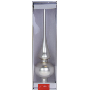 Bombka szklana szpic mały fi 60 mm/1 sztagładkie srebrne