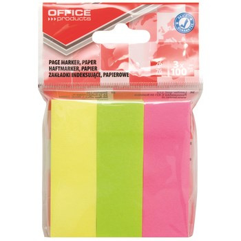Zakładki indeksujące OFFICE PRODUCTS 26x76mm zawieszka mix