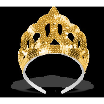 Tiara cekiny złota