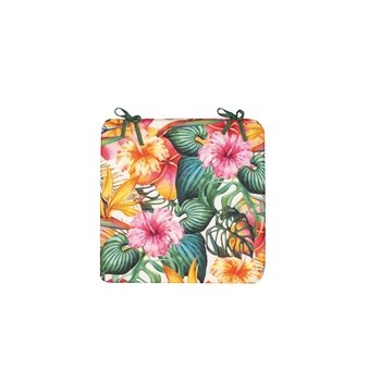 Poduszka zewnętrzna na krzesło  kwiaty  różowy/pomarańczowy 40x40 cm   Anna's Collection
