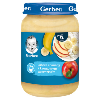 Gerber Jabłka i banany z kremowym twarożkiem dla niemowląt po 6 miesiącu 190g