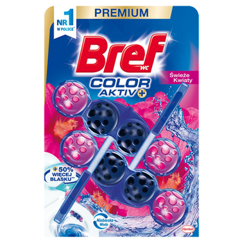 Bref WC Color Aktiv+ Zawieszka do muszli WC świeże kwiaty 2 x 50 g