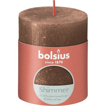 Bolsius Świeca pieńkowa rustic Shimmer 80/68 Miedziany