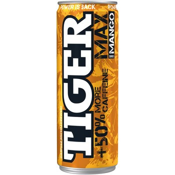 Tiger Max Gazowany napój energetyzujący o smaku mango 250 ml