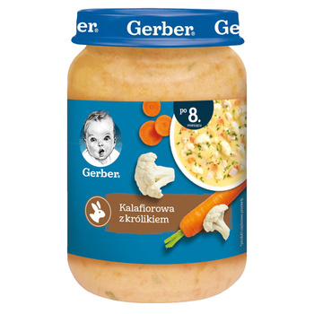 Gerber Kalafiorowa z królikiem dla niemowląt po 8 miesiącu 190g