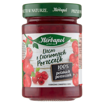 Herbapol Dżem z czerwonych porzeczek o obniżonej zawartości cukru 280 g
