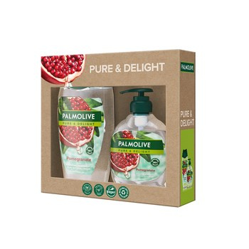 Zestaw: PALMOLIVE Pure & Delight: Żel pod prysznic  - Granat 250 ml,  Mydło w płynie - Granat 300 ml