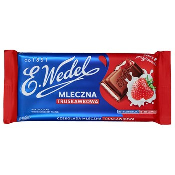 E. Wedel Czekolada mleczna truskawkowa 100 g