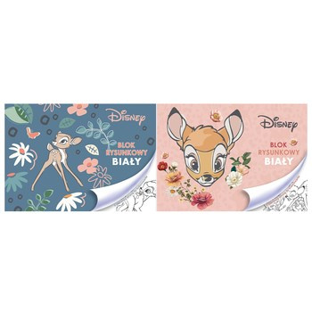 Blok rysunkowy biały A4/20k. z pierwszą stroną do kolorowania Bambi