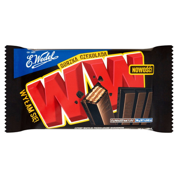 E. Wedel WW Cztery wafelki przekładane nadzieniem orzechowym arachidowym w czekoladzie gorzkiej 47 g
