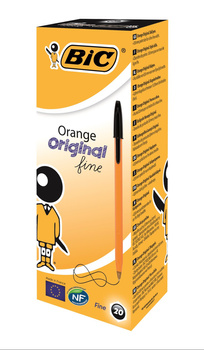 BiC Orange Original Fine Długopis czarny 20 sztuk