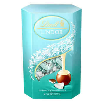 Lindt Lindor Praliny z czekolady mlecznej z kokosowym nadzieniem 200 g