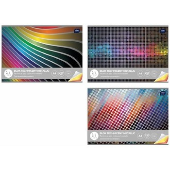Blok techniczny metallic A4 10 kartek, INTERDRUK