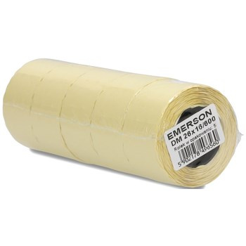 Etykieta do metkownic DM dwurzędowa biała 26x16mm, nawój 600, zgrzewka 5 rolek