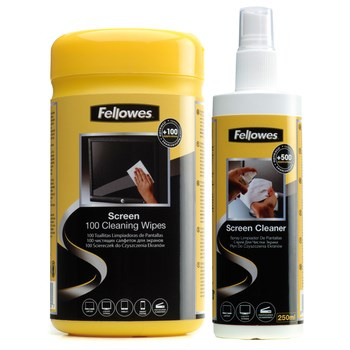 Fellowes zestaw płyn plus ściereczki do czyszczenia