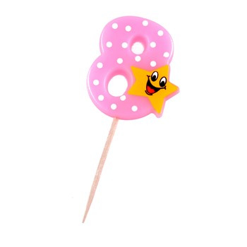 Świeczka cyferka z gwiazdką numer 8