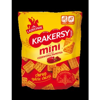 Lajkonik Krakersy mini o smaku czerwona papryka 100 g