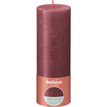 Bolsius Świeca pieńkowa rustic Shimmer 190/68 Czerwony