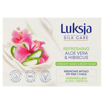 Luksja Silk Care Kremowe mydło w kostce do rąk i cała Aloes i Hibiskus 100g