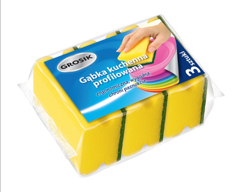 Grosikgąbka kuchenna profilowana 3szt