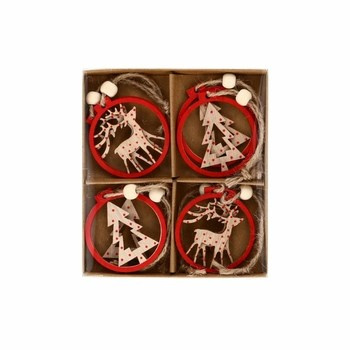 EM&EM Zawieszka drewniana 8szt mix