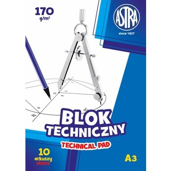 Blok techniczny ASTRAPAP A3 170g 10 ark