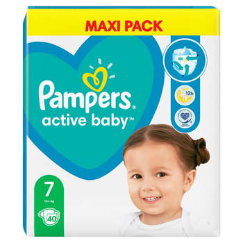 Pampers Active Baby, rozmiar 7, 40 pieluszek, 15kg+