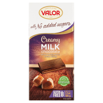 VALOR Czekolada mleczna z nadzieniem o smaku orzechowym 100 g
