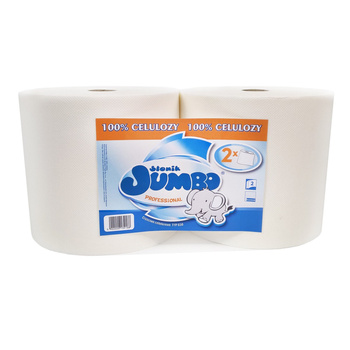 SŁONIK JUMBO Czyściwo celulozowe professional białe 2 rolki 2-warstwowe