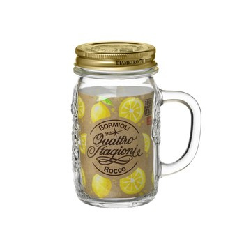 Słoik kubek Quatro Stag 400ml z uchwytem -Bormioli