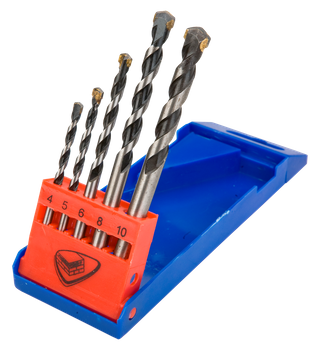 Wiertła do betonu 4-10 mm, zestaw 5 szt