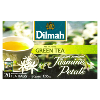Dilmah Zielona herbata z kwiatami jaśminu 30 g (20 torebek)