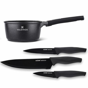 Rondel 16cm 1,4 l Valdinox Strong + komplet 3 noży kuchennych Valdinox Initio