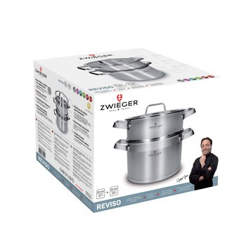 Garnek z pokrywką 22 cm z naczyniem do gotowania na parze Reviso Zwieger