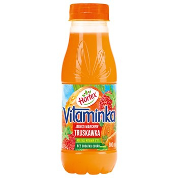 Hortex Vitaminka Truskawka marchewka jabłko Sok butelka aPet 300ml
