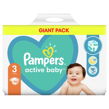 Pampers Active Baby, rozmiar 3, 90 pieluszek, 6kg-10kg