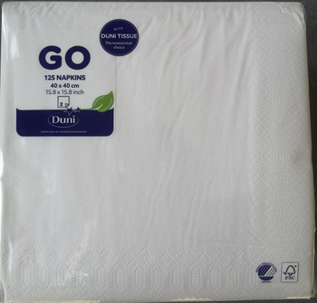 Duni Serwetki białe 40 x 40 cm 125 sztuk