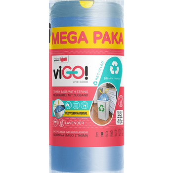 viGO! Eko Worki LD z taśmą niebieskie lawenda 35 l 45szt