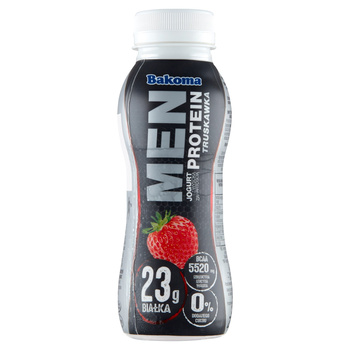 Bakoma Men Jogurt z wysoką zawartością protein truskawka 230 g