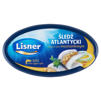 Lisner Śledź atlantycki filety w sosie musztardowym 280 g
