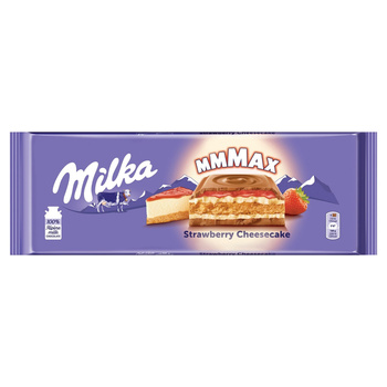 Milka Czekolada mleczna o smaku sernika truskawkowego 300 g