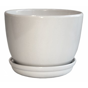 Doniczka CLASSIC 19,5 z podstawkiem biała OK