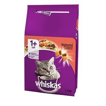 Whiskas z wołowiną Przepyszne paszteciki Karma pełnoporcjowa 1+ lat 1,4 kg