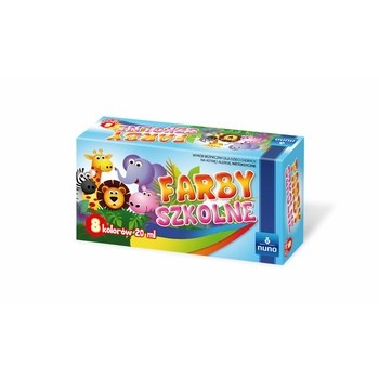 Farby szkolne nuno 8 kolorów 20 ml