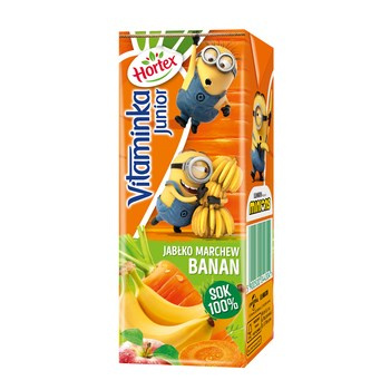 Hortex Vitaminka junior Jabłko, marchew, banan sok 100% karton 200ml