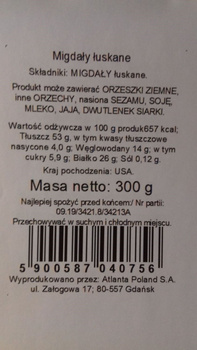 Migdały łuskane 300g Bakal